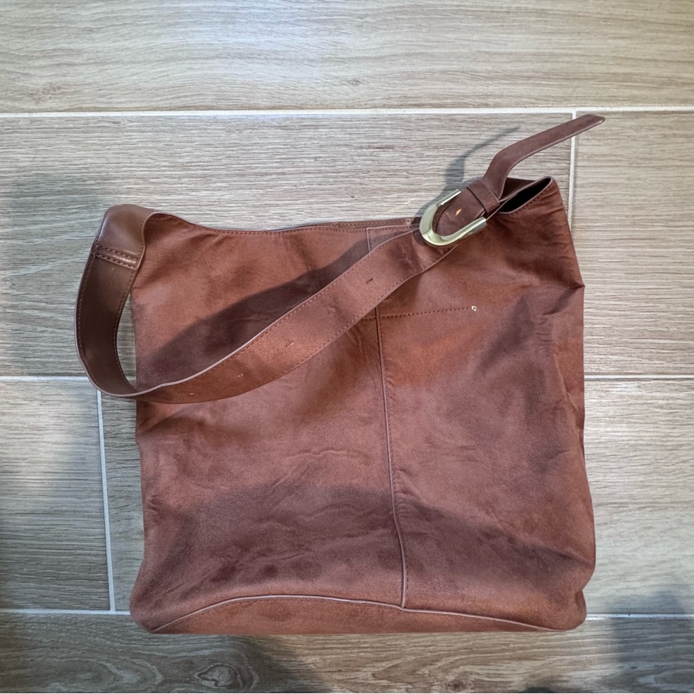 H&M Brown Suede Shoulder Bag